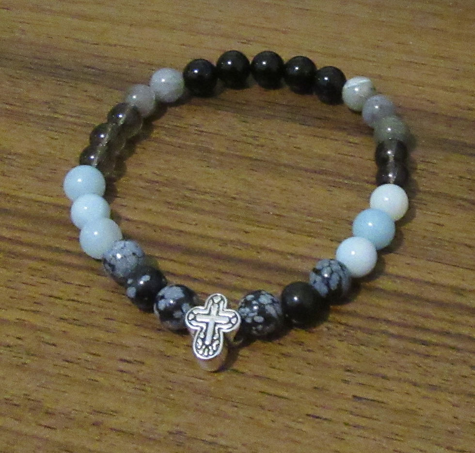 Thumbnail: Bracelets Gemstone Men's or Women's with Pewter & or Sterling SilverStretch