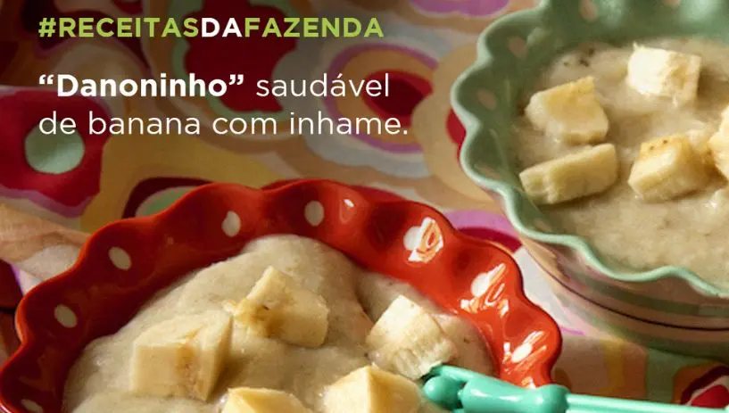 Receita: "danoninho" saudável de banana com inhame