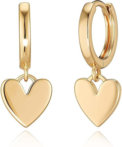 gold hoop heart earrings