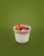 A dessert in a small plastic container