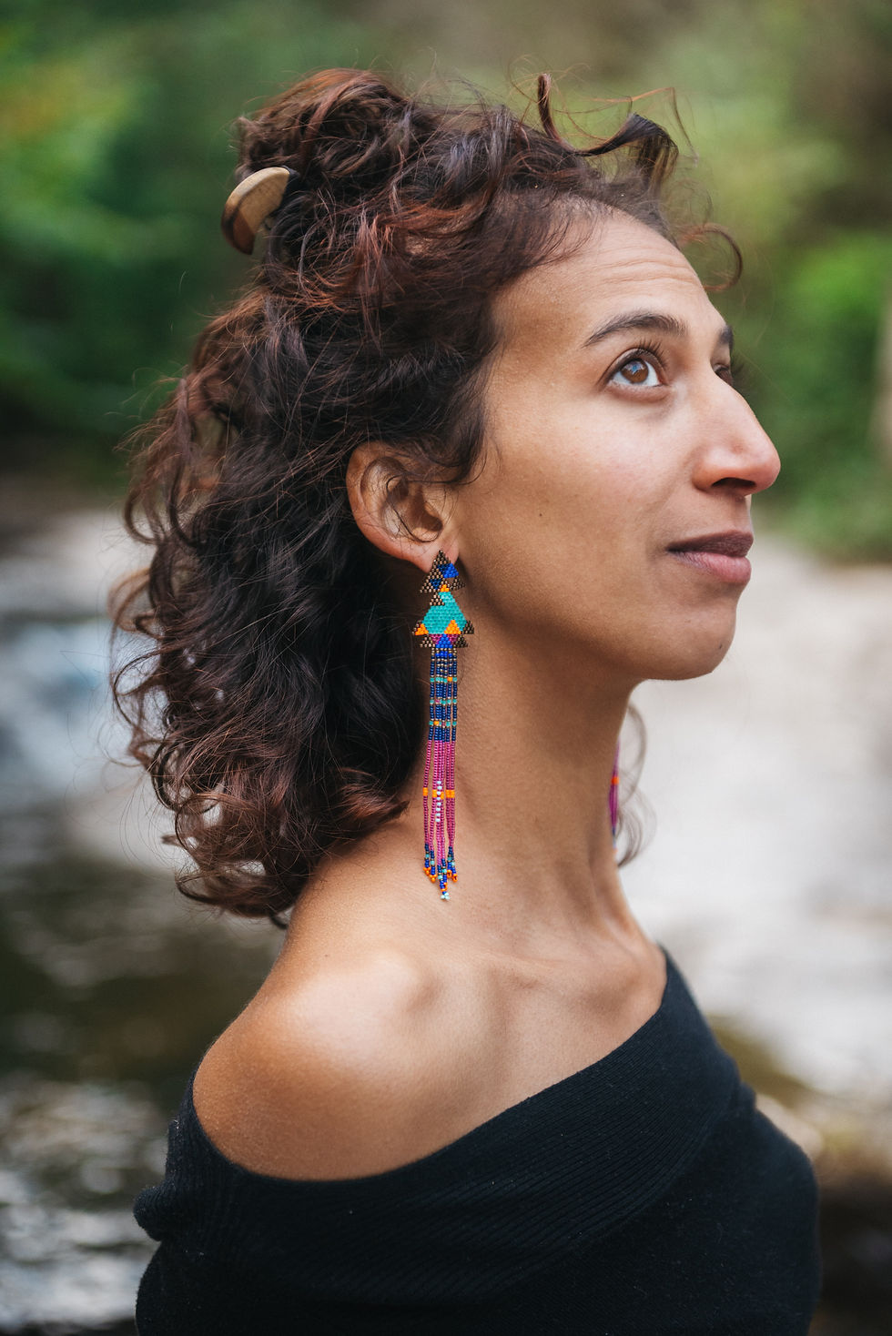 Miniature : Boucles d'oreilles cascade de bissap