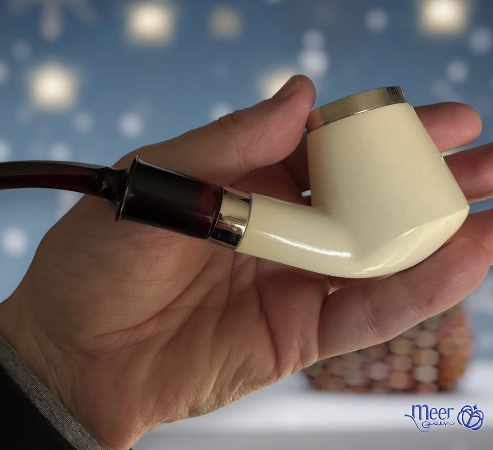 Ivory Facet Hand-Finished Sculpted Meerschaum Pipe