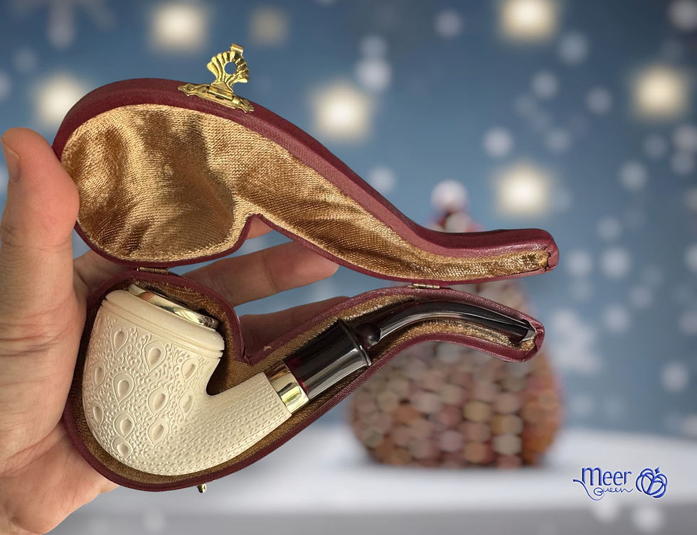 Royal Paisley Hand-Carved Bent Meerschaum Pipe
