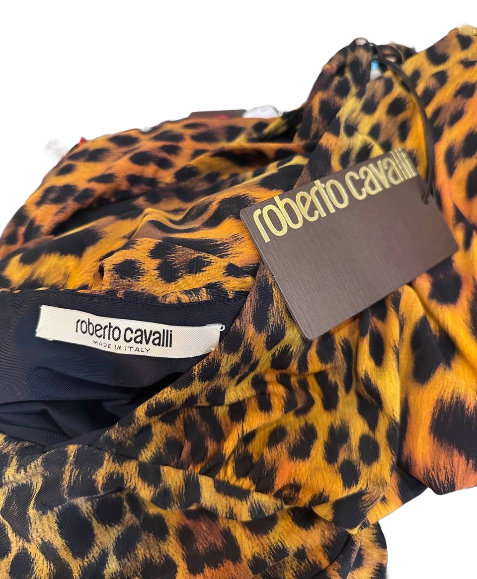 Miniatura: ROBERTO CAVALLI Open-Back leopard dress