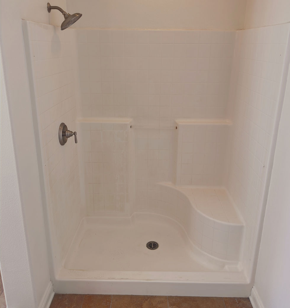 fiberglass shower before