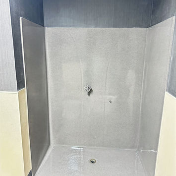 fiberglass reglazed multicolored tub shoiwer
