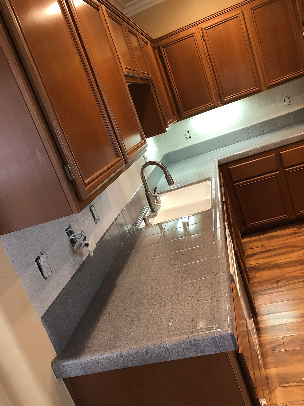 ceramic tile kitchen countertop refinished