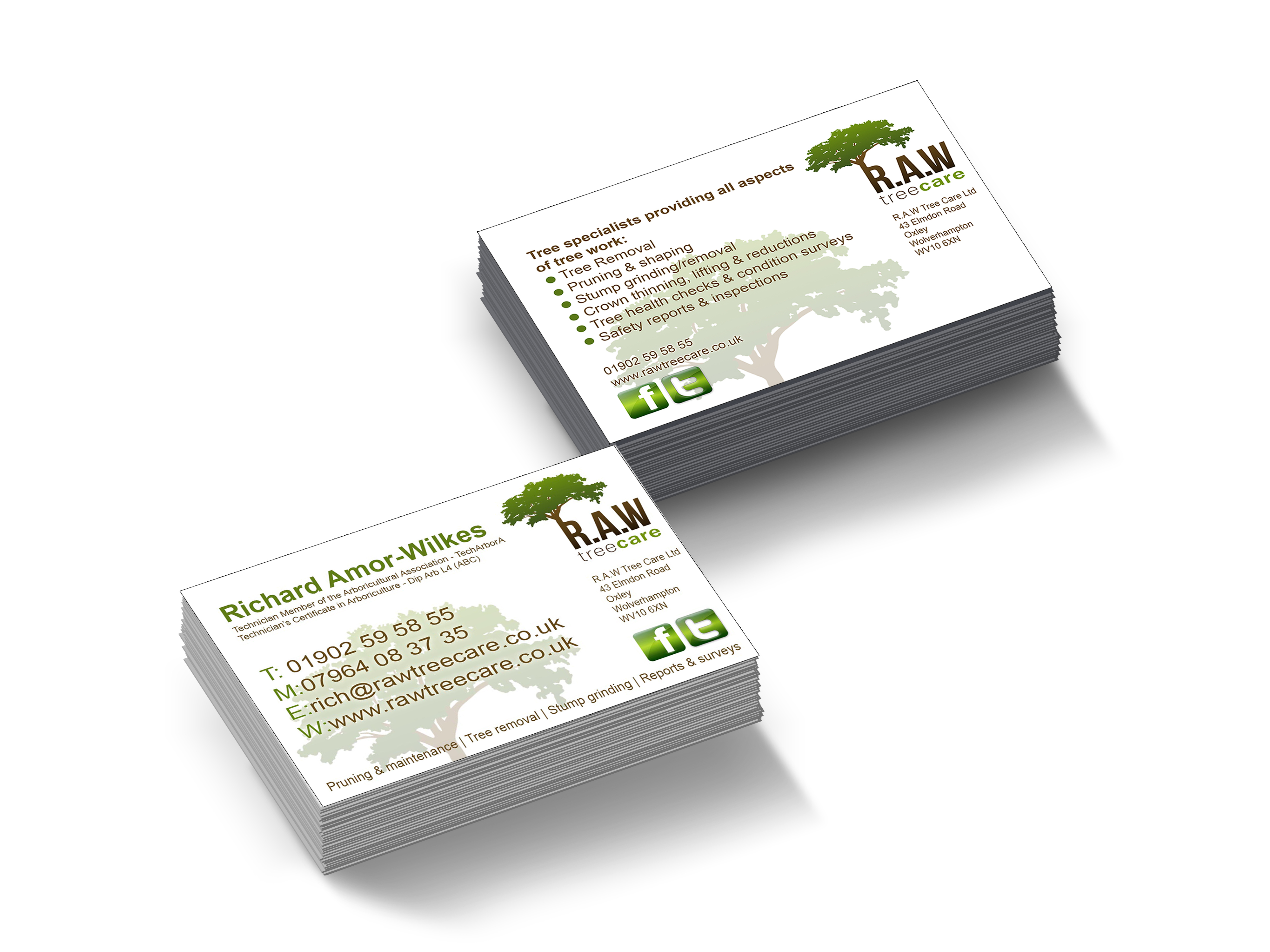 RAW Treecare Business Cards