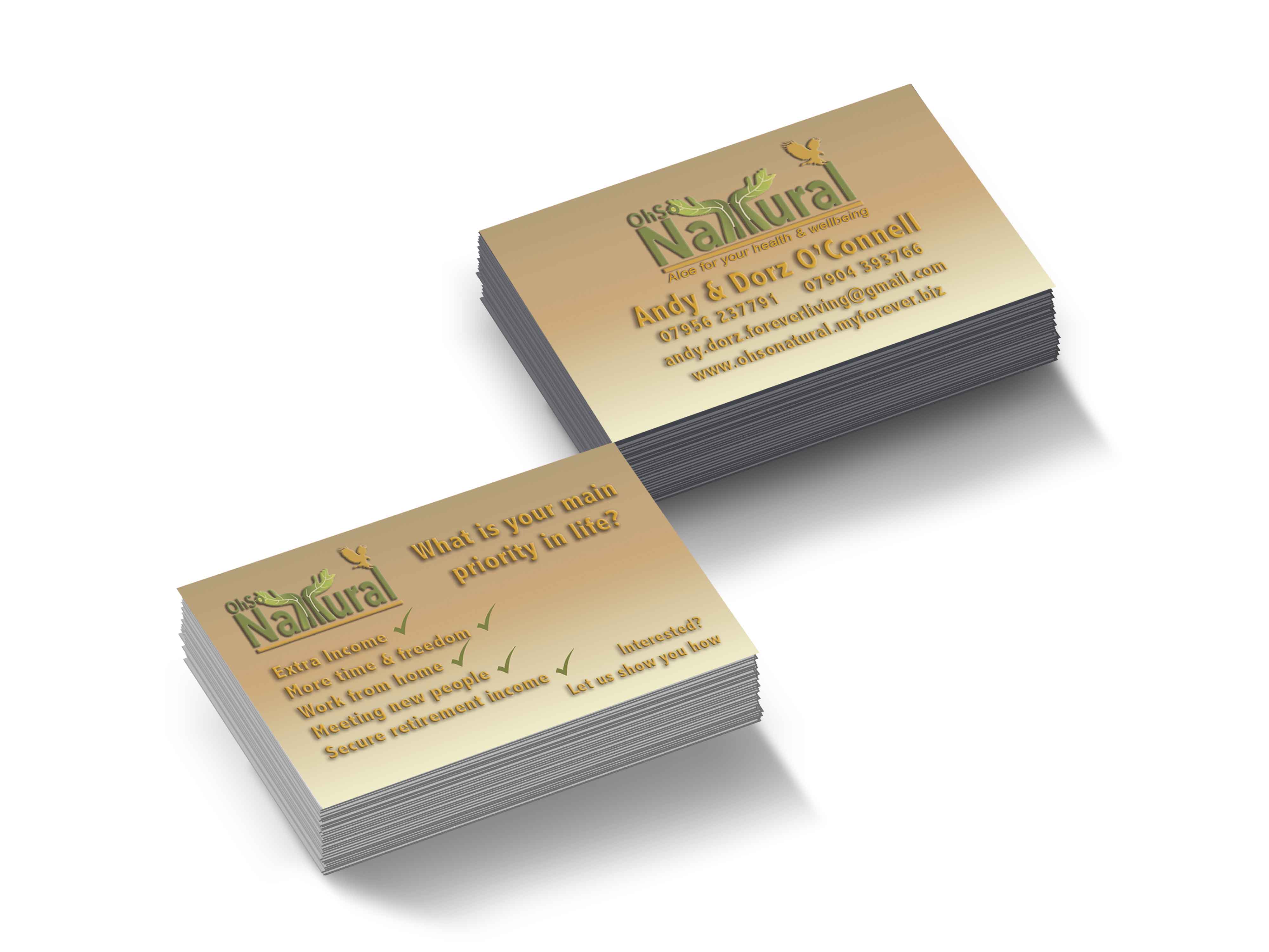 Oh So Natural Business Cards
