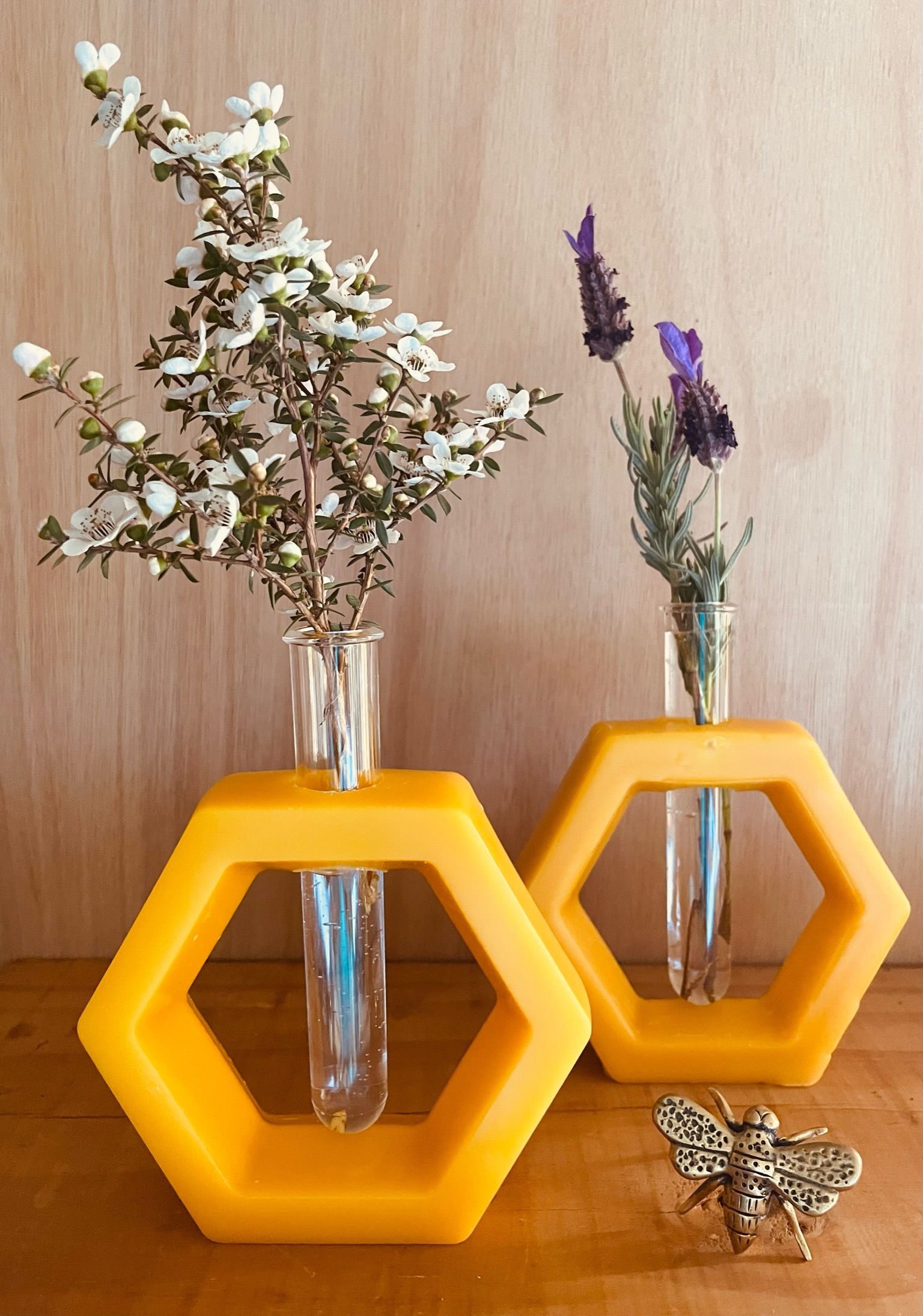 Beetopia NZ 100% pure Beeswax - Hexagon Vase