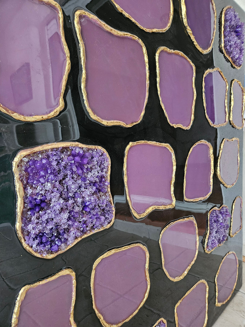 tableau abstrait résine- gros plan