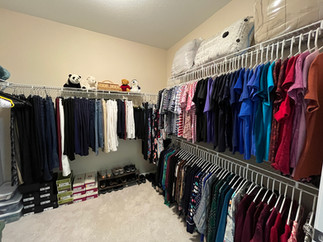 organized color coded closet