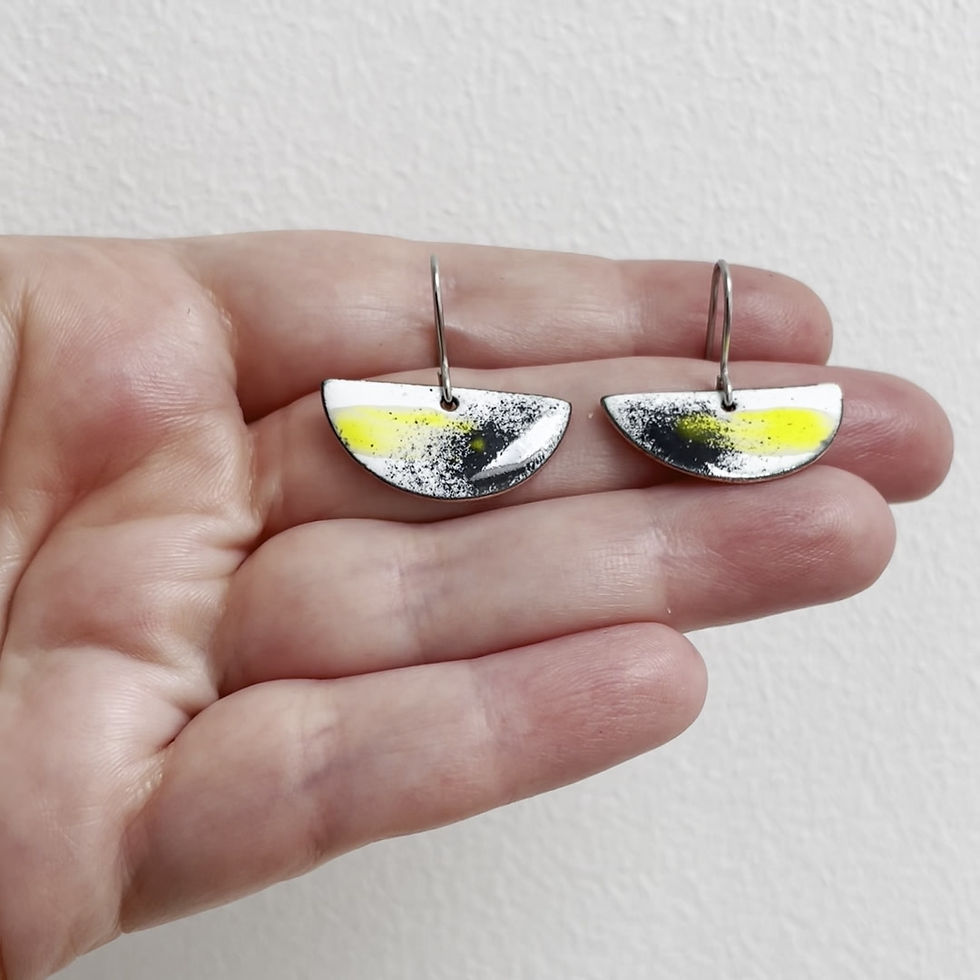 Thumbnail: Yellow Impressions Semicircle Earrings