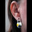 Thumbnail: Yellow Impressions  Earrings with Double Silver Hoops
