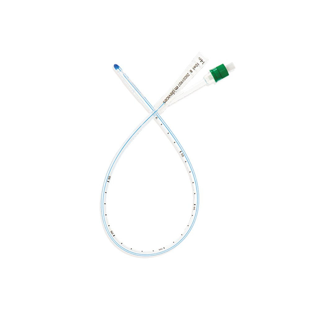 Foley Catheter Silicone 2 Way 14Fr 45cm Green 5-10ml Balloon