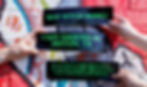 Three hands holding black and green bumperstickers with funny Halloween related phrases on them