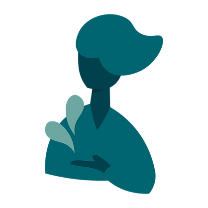 Illustration of woman with water droplets springing forth from a metaphorical well of inner transformation