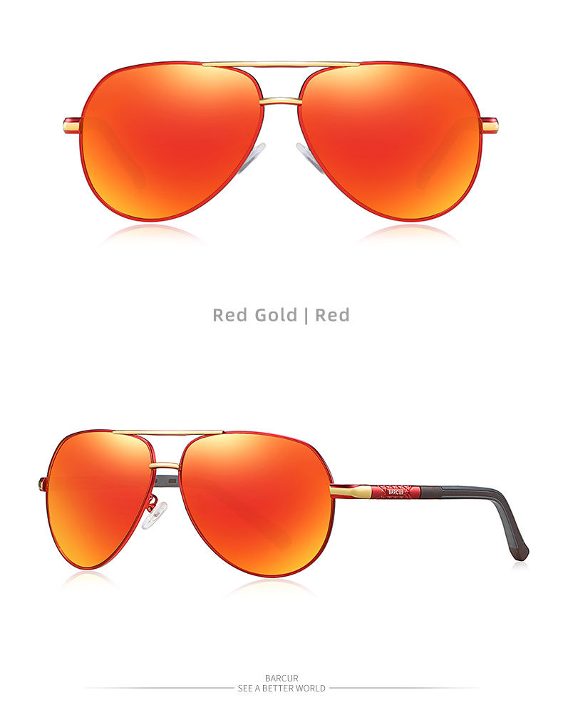 Thumbnail: BARCUR Aluminum Vintage Men's Sunglasses Men Polarized Coating Classic Sun Glass