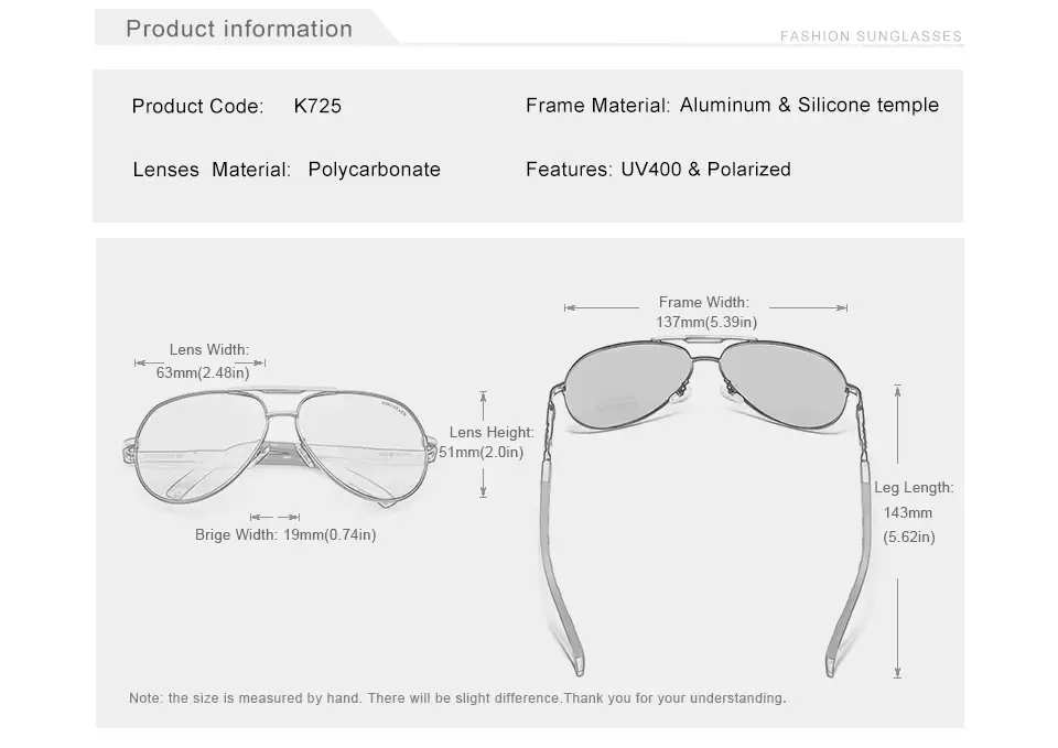 Thumbnail: KINGSEVEN Men Vintage Aluminum Polarized Sunglasses Classic Brand Sun glasses Co