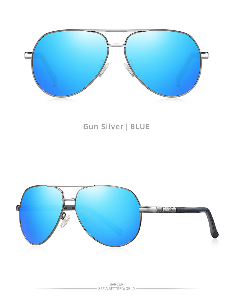 Thumbnail: BARCUR Aluminum Vintage Men's Sunglasses Men Polarized Coating Classic Sun Glass