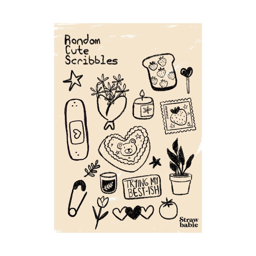 Random Scibble Notes Random Scribbles Stickie Set | Strawbabie