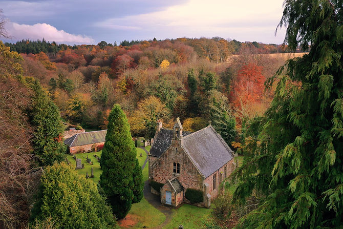 Humble parish Church - aerial view