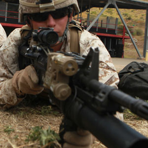soldier firing gun