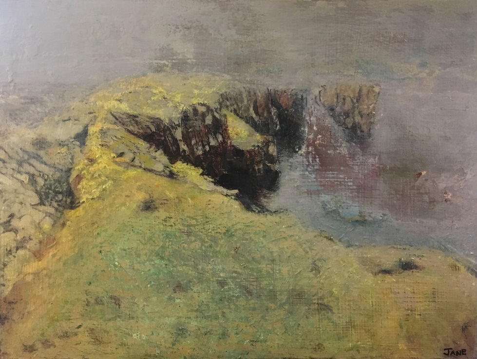 Newfoundland Canada misty perspective “Contemporary Landscape”  sea cliffs