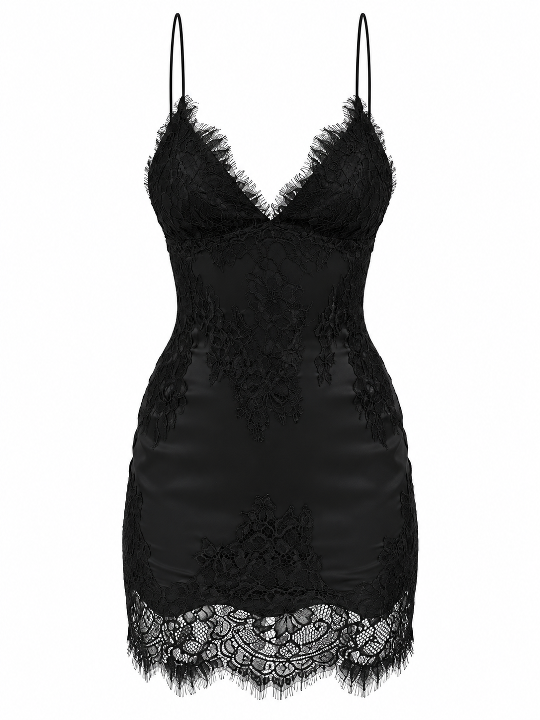 Lace slip mini dress