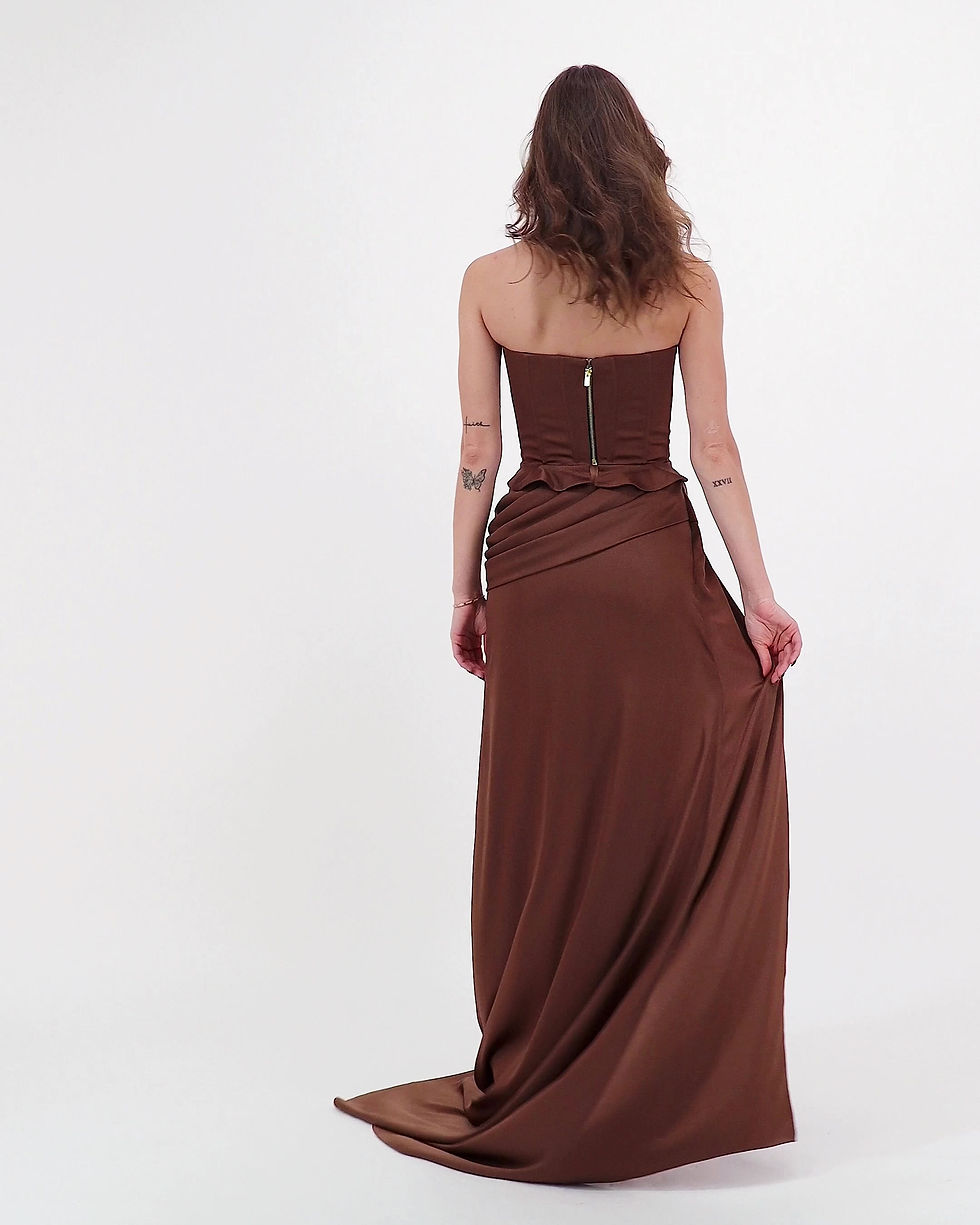 الصورة المصغرة: Sculpted silk-satin set