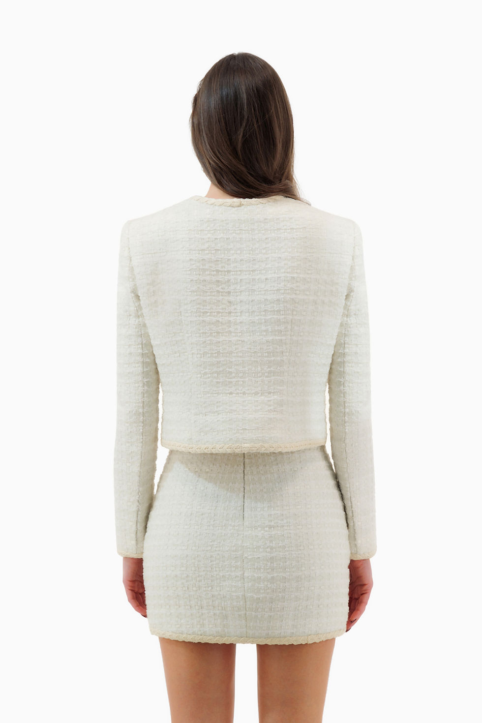 Thumbnail: Tweed pocket  detail Blazer with mini skirt