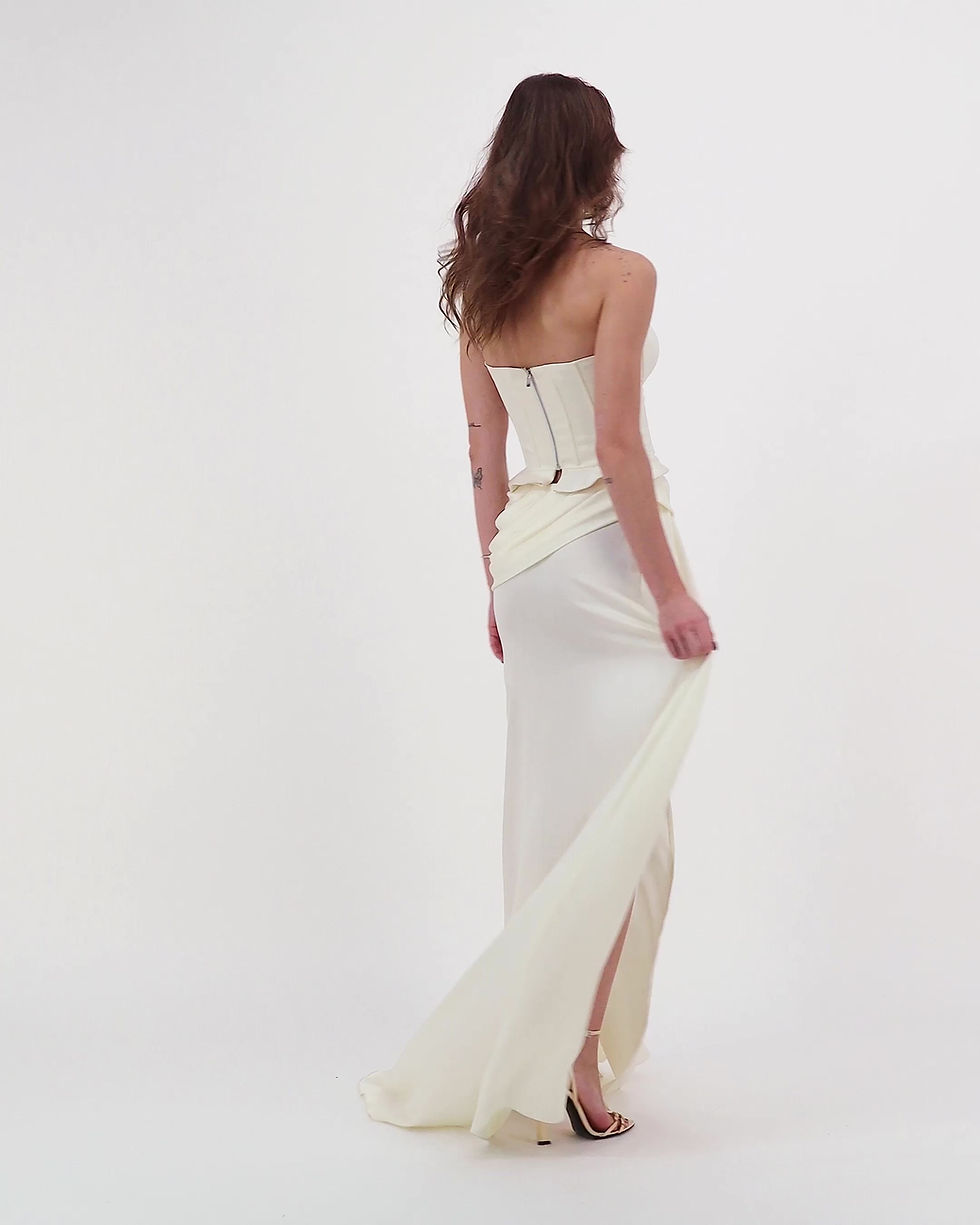 Thumbnail: Sculpted silk-satin set
