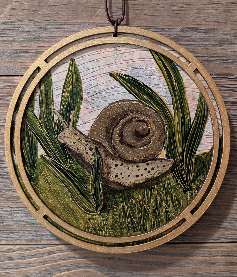 cottagecore woodland painting snail art