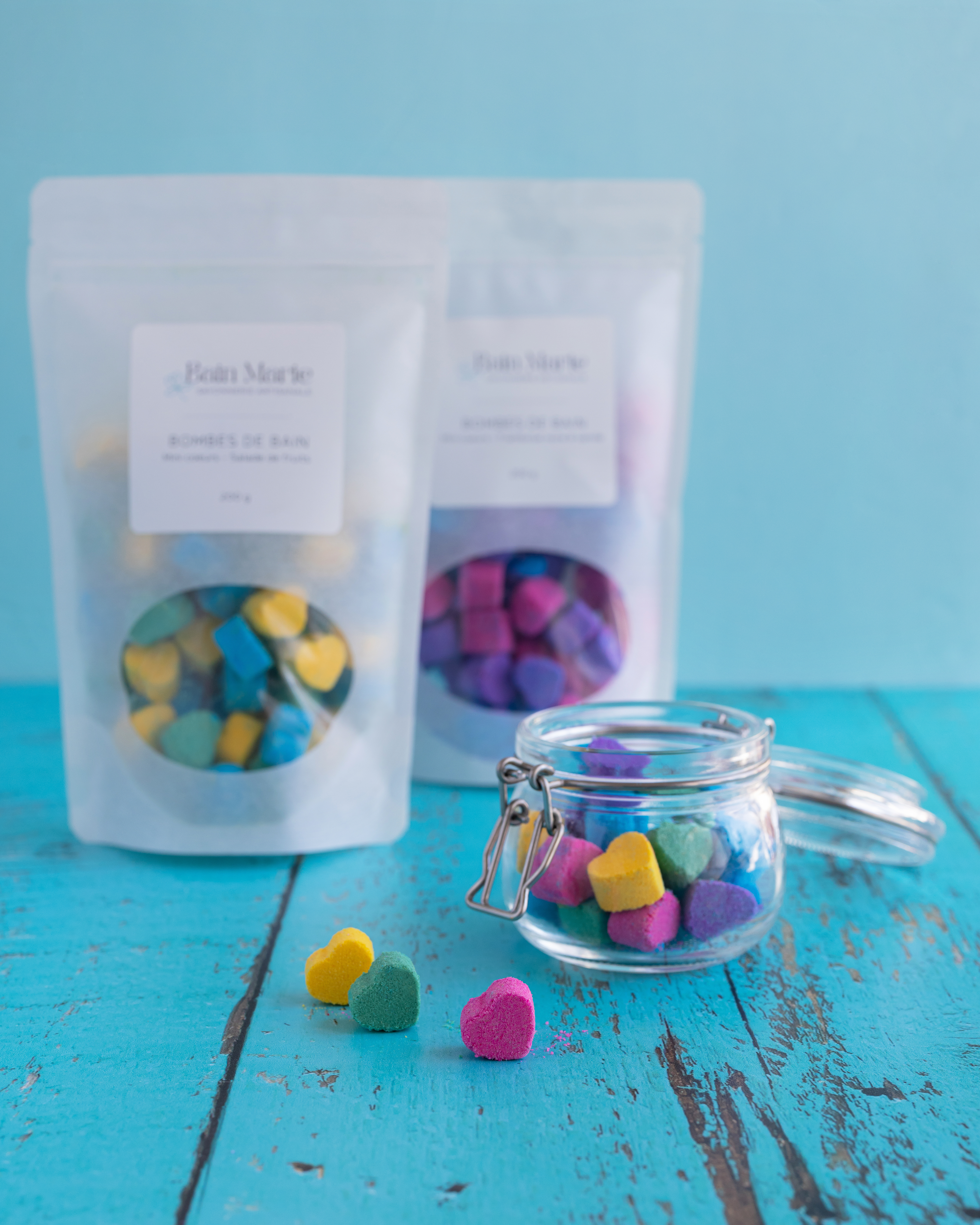 Mini bombes de bain coeur