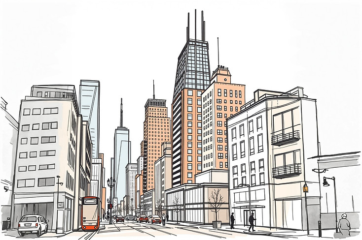 a cityscape that reflects business English studies for adult second language students..jpg