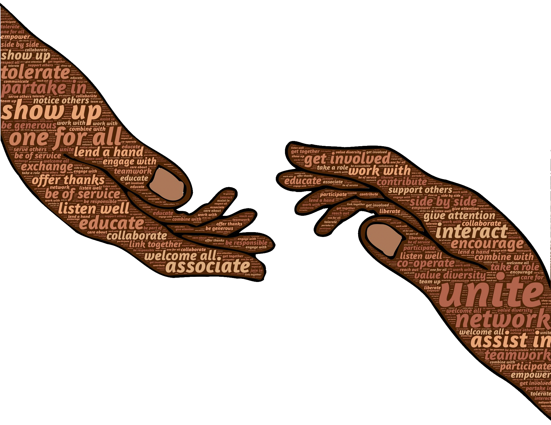 hand coming together in courtesy and respect