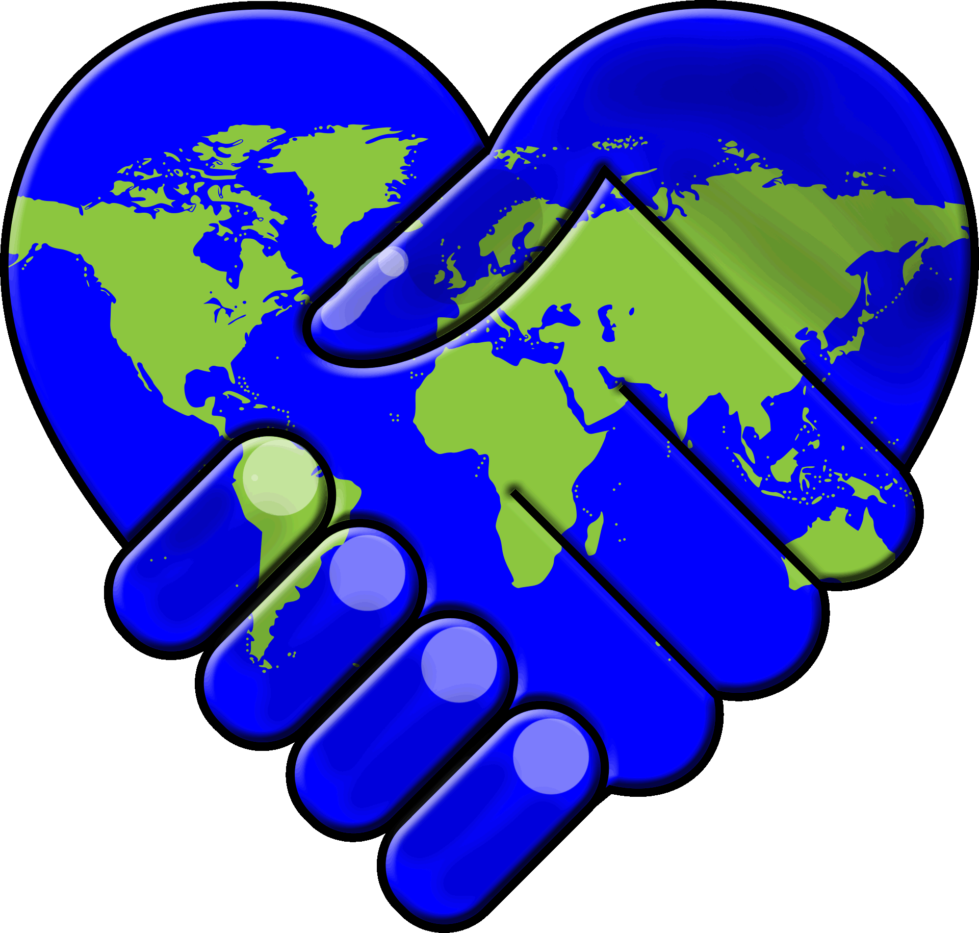 hands of the world assisting to express thoughts