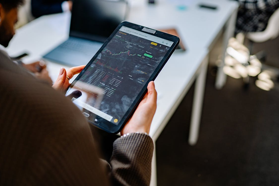 A person holding a tablet
