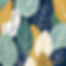 A beautiful modern abstract background which is mostly navy blue with hints of mustard yel