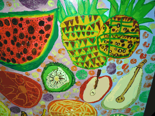 Painted Panels for School Dining Hall / Healthy Eating Focus