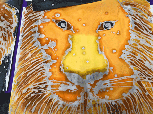 Sutton High School / Batik Lions, part of Year 4 project on Narnia