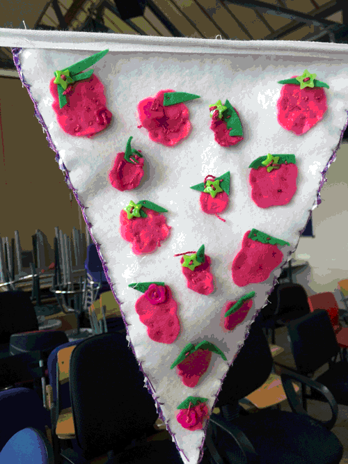 Parkside Primary/ Healthy Eating Sewn Bunting for Entrance Hall