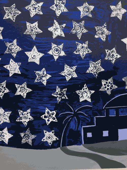 Putney High School / Series of Painted Backdrop Panels for the school hall