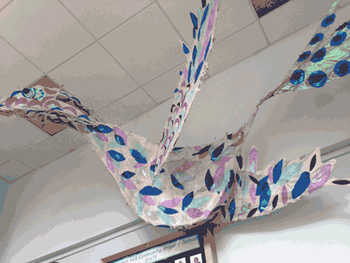 Mythical Birds Withie Sculptures at Buckhurst Hill Primary School