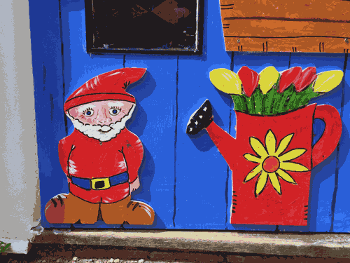 Chingford Infant School / Painted Story Doors Project for inner courtyard area of the school