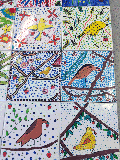Putney High School /  William Morris Painted tile project with year 5 pupils