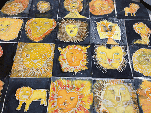 Sutton High School / Batik Lions, part of Year 4 project on Narnia