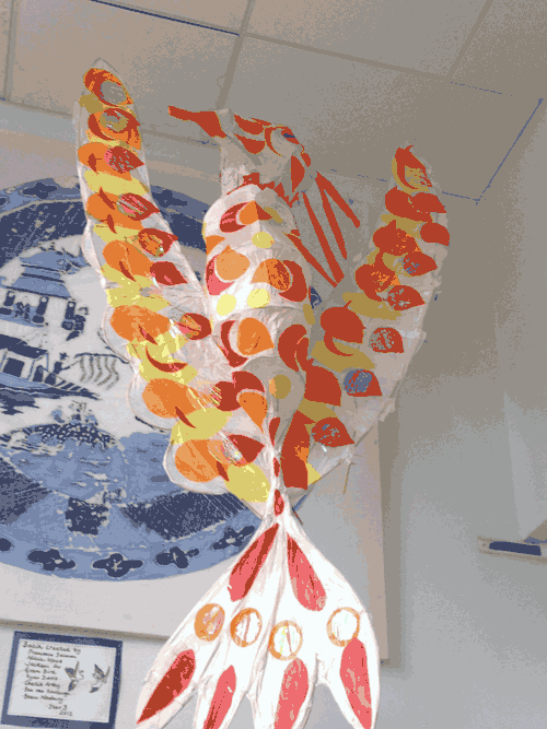 Mythical Birds Withie Sculptures at Buckhurst Hill Primary School