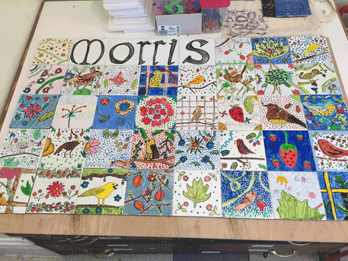 Putney High School /  William Morris Painted tile project with year 5 pupils
