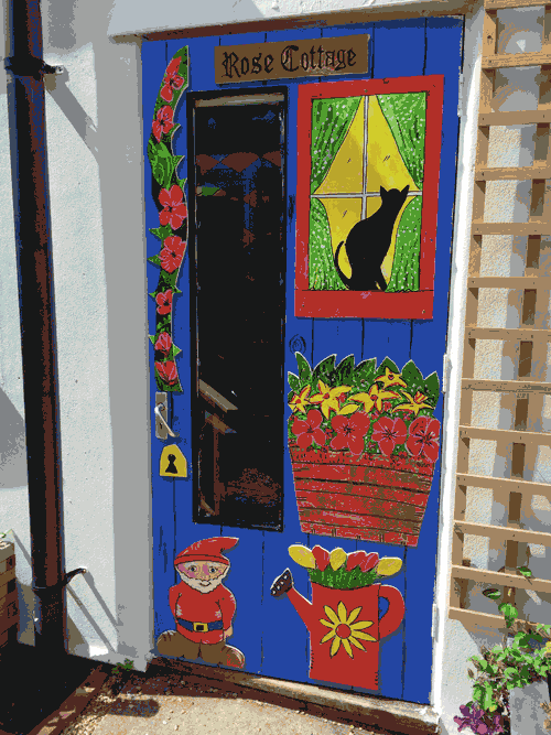 Chingford Infant School / Painted Story Doors Project for inner courtyard area of the school